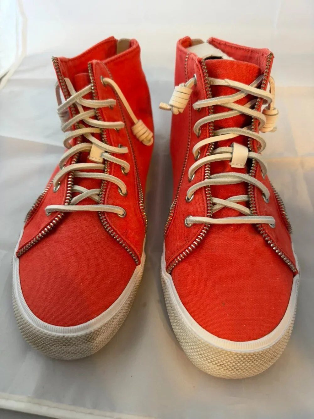 Sperry X Rebecca Minkoff  High Top Sneakers, Orange Women Size 9 NEW